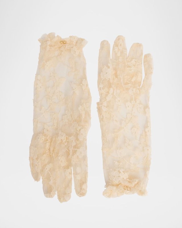 Floral Lace Nylon Blend Gloves